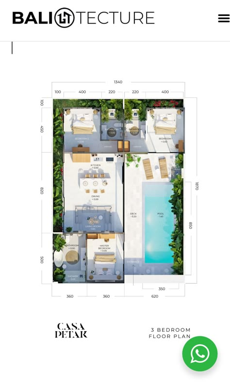 Small Bali House Design, Bali House Plans Layout, 3 Bedroom Pool Villa Plan, Small Bali Villa Floorplan, 3 Bedroom Villa Floor Plans, 2 Bedroom Villa Floor Plan, Villa Resort Design Plan, Small Villa Floor Plan, Small Villa With Pool Floor Plan