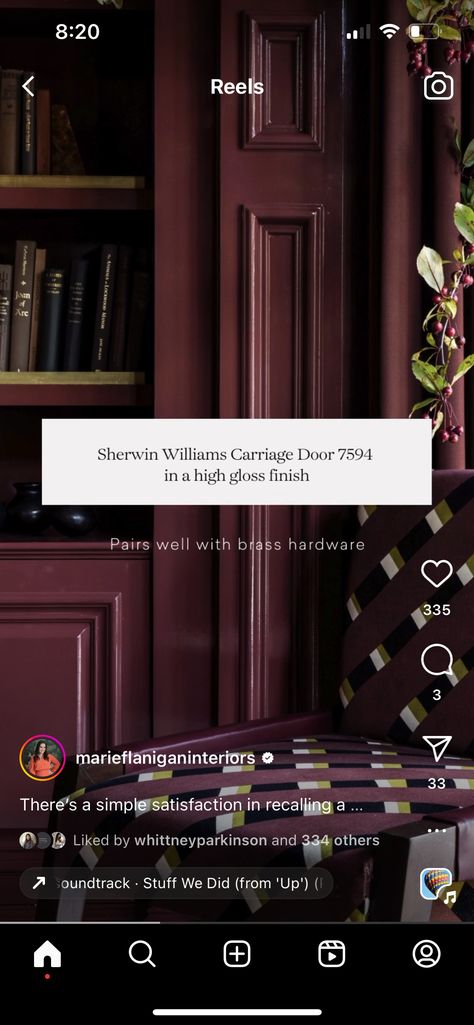 Deep Plum Wall Color, Dark Plum Dining Room, Mudroom Wall Color Ideas, Radicchio Leaf Sherwin Williams, Black Cherry Wall Paint, Dark Burgundy Wall Paint, Dark Purple Entryway, Cherry Truffle Paint, Dark Plum Wall Color