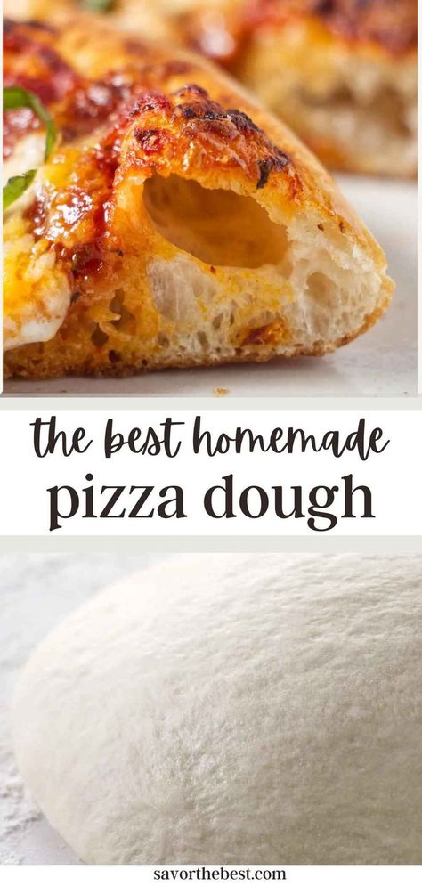 Two photos of homemade pizza dough. Pizza Flour Dough, Pizza Dough Recipe Fast Acting Yeast, Best Pizza Crust Recipe Homemade, Pizza Dough Recipe Self Rising Flour, Homemade Flatbread Dough, Fast Rising Pizza Dough, Homemade Pizza Recipe Dough, Simple Homemade Pizza Dough, Simple Pizza Crust Recipe