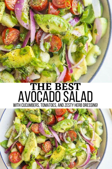 Avocado Recipes Healthy, Avocado Salad Recipes, Fresh Salad Recipes, Refreshing Salad, Best Salad Recipes, Avocado Recipes, Avocado Salad, Sushi Rolls, Fresh Salads