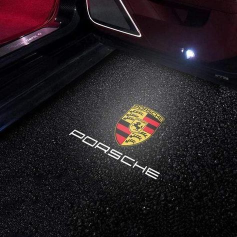 Premium LED Door Projector Puddle Lights for Porsche - PimpMyEV Porsche Accessories, Porche Car, Front Door Lighting, Batman Comic Wallpaper, Luxury Car Photos, Vehicle Accessories, Car Badges, Home Decor Crate, Logo Project