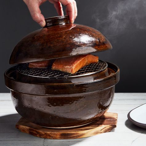 A Donabe Smoker Is the One-Trick Kitchen Pony You Actually Need | Epicurious Donabe Pot Ceramics, Donabe Pot, Smoked Eggs, Cooking Gadgets, Japanese Kitchen, Tofu Recipes, Cooking Food, Japanese Ceramics, Asian Dishes