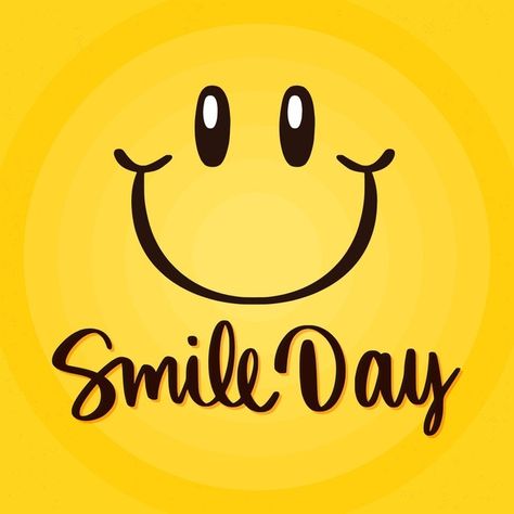 World smile day lettering with face Free... | Free Vector #Freepik #freevector #background #banner #world #typography Smile Day, World Smile Day, Smiley Face, Smiley, Graphic Resources, Yellow