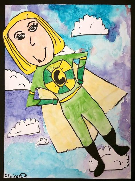 GRADE 3 SELFIES - whats your superpower Art with Mrs. Seitz: Superheroes Superpower Art, Sergeant Calhoun, Super Hero Art, Third Grade Art, Superhero Art Projects, Whats Your Superpower, Power Art, 2nd Grade Art, 4th Grade Art