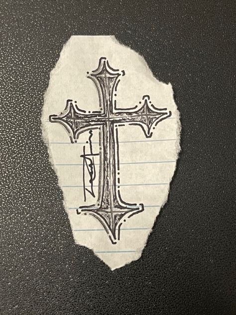 Cross Doodle, Simple Cross Drawing, Cross Y2k Drawing, Cross Sketch, Fancy Cross Drawing, Cross Sketches Pencil, Goth Drawings Sketch, Detailed Cross Drawing, Goth Cross