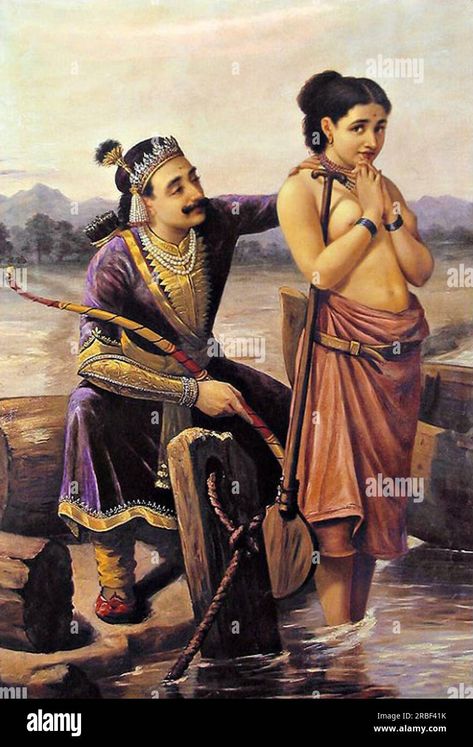 Ravivarma Paintings, Ravi Varma, Raja Ravi Varma, Indian Literature, Ancient Indian Art, Indian Women Painting, Indian Art Gallery, Indian Painting, Female Art Painting