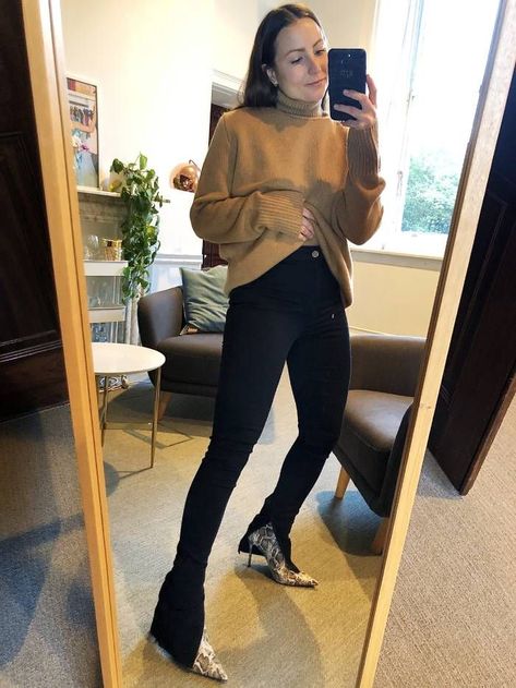 I Tried on Every Pair of Split-Front Leggings I Could Find | Who What Wear UK Zip Hem Leggings Outfit, Black Split Legging Outfit, Split Leggings Street Style, Zara Split Jeans Outfit, Split Hem Trousers Outfit, Split Front Leggings Outfit, Split Flare Leggings Outfit, Split Trousers Outfit, Black Split Hem Pants Outfit