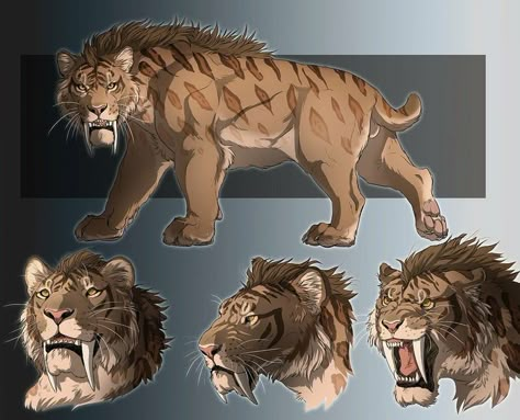 Pin by Mekhikirkwood on Minecraft | Big cats art, Creature concept art, Mythical creatures art Tiger Oc, Prehistoric Wildlife, Big Cats Art, Paleo Art, Fantasy Beasts, Tiger Art, Fantasy Creatures Art, Mythical Creatures Art, Prehistoric Animals