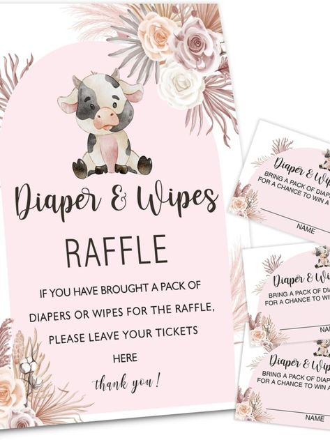 Boho Milk Cow Baby Shower Decorations,Diapers Wipes Raffle,Diaper Raffle Tickets for Baby Shower,Baby Shower Centerpieces,Diaper Party Decorations,1 Sign&50 Diaper Raffle Cards -7 Diaper Party Decorations, Wipes Raffle, Cow Baby Shower, Diaper Party, Cow Baby Showers, Diaper Raffle Tickets, Shower Centerpieces, Raffle Tickets, Milk Cow