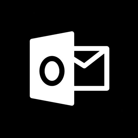 Outlook Black Icon, Outlook App Icon Aesthetic, Outlook Icon, Outlook App Icon, App Icon Aesthetic Purple, White Black Aesthetic, Widget Aesthetic, Email Icon, App Store Icon