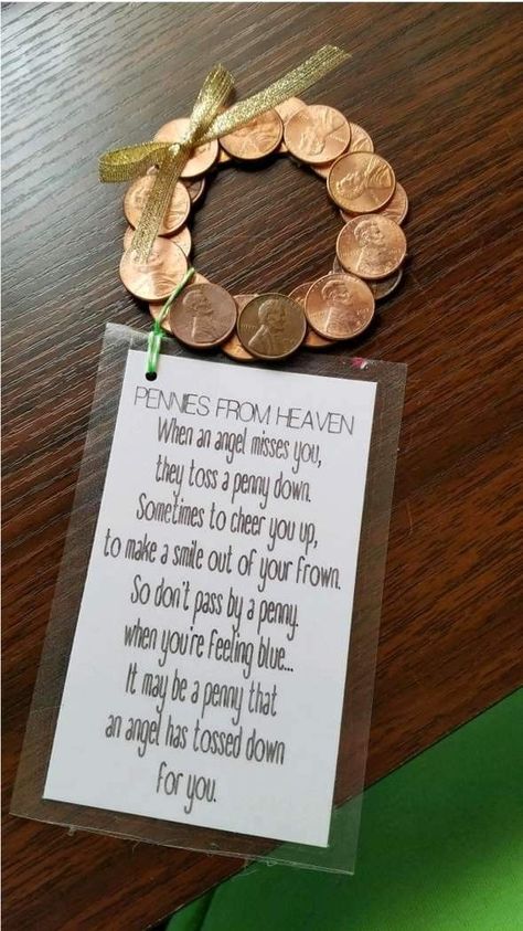 Letter From Heaven, Pennies From Heaven, Christmas Gift Basket Ideas, Christmas Gift For Mom, Christmas Gift Basket, Diy Simple, Cadeau Diy, Gift Basket Ideas, Diy Coasters