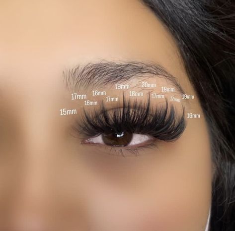 Doll Eye Wispy Lash Extensions Mapping, Lash Pattern Mapping, Long Eyelash Extensions Styles, Lash Extensions Styles Full, Wispy Volume Lashes Mapping, Anime Wispy Lashes, 22mm Lash Extensions, 18mm Lash Extensions Map, Long Lash Mapping