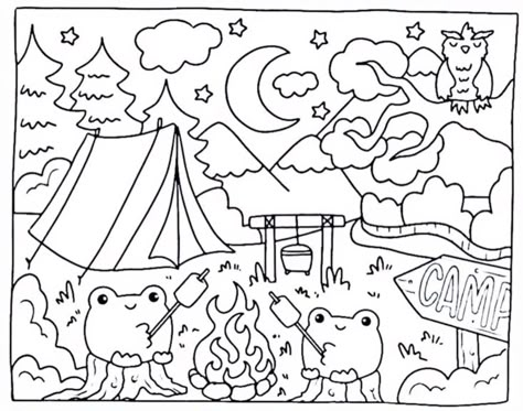 Cute Aesthetic Coloring Pages, Bobbie Goods Coloring Pages, Bobbie Goods Coloring, Frog Coloring Pages, Coloring Pages Inspirational, Bobbie Goods, Bear Coloring Pages, Detailed Coloring Pages, Easy Coloring Pages