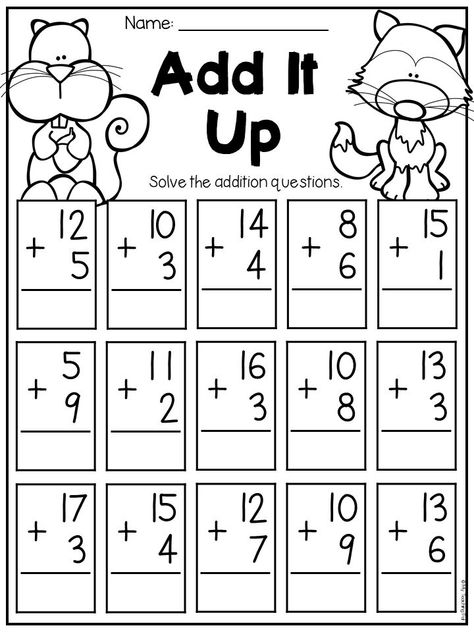 Grade 1 Maths, Addition Up To 20, Addition Worksheets First Grade, Math First Grade, Addition Within 20, Kertas Kerja Prasekolah, Addition To 20, Addition Worksheet, Fun Math Worksheets