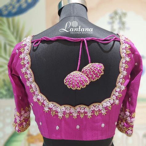 Radiance in Raspberyy Embroidery Blouse Our stunning Raspberry colored Blouse meticulously adorned with Pink and Gold Embroidery 💗 This Blouse mesmerizing design of Floral motifs and intricate patterns by sparkle Kundan and cutdana work along the borders and sleeves ✨️ @lantanaboutiquebangalore Marathahalli,Bangalore #bride #bridalware #bridalblouse #blousedesign #embroiderylove #Embroidery #sleevesdesign #neckline #cutdana #kundan #floralmotifs #threadwork #borders #sleevesdesign #si... Raspberry Color, Embroidery Blouse, Gold Embroidery, Thread Work, Work Blouse, Gold Dress, Floral Motif, Blouse Designs, Pink And Gold