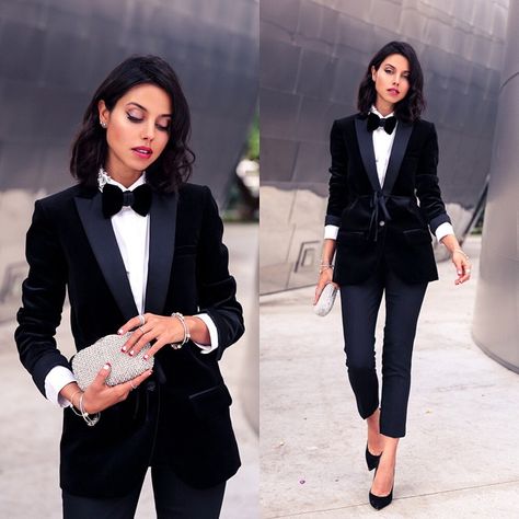 Annabelle Fleur Graduation suit Black Suit With Red Accents, Casino Suit, Tux Women, Suit With Red Accents, Female Tux, Tux Prom, Women Template, Outfits Formal, Graduation Suits