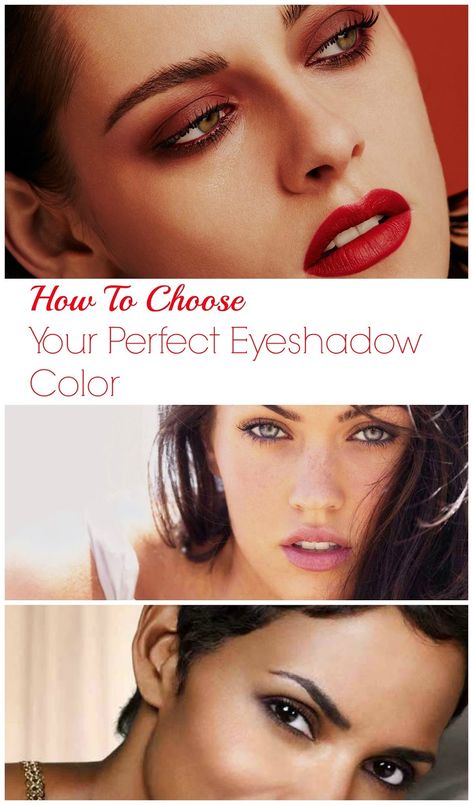 how-to-choose-eyeshadow-colors Eyeshadow For Brown Eyes, Red Eyeshadow, Dark Brown Eyes, Perfect Eyes, Hazel Eyes, Colorful Eyeshadow, Eye Shapes, Color Theory, Cool Eyes