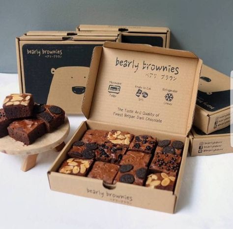 Packaging Ideas For Brownies - 11 Brownies Packaging Ideas Brownie D7E Packaging Ideas Business Food, Brownie Business Ideas, Cookie Box Ideas Packaging, Brownie Box Ideas, Cake Boxes Packaging Ideas, Brownies Business Ideas, Brownie Birthday Ideas, Brownie Boxes Packaging, Brownies Bites Packaging