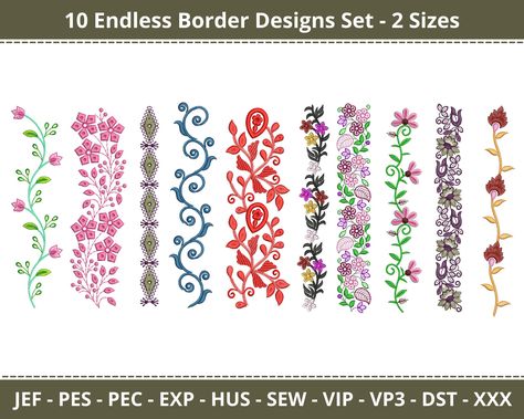 Embroidery Border Designs, Embroidery Layout, Embroidery Borders, Embroidery Border, Brother Embroidery Machine, Emb Designs, Me Design, Border Embroidery Designs, Border Designs