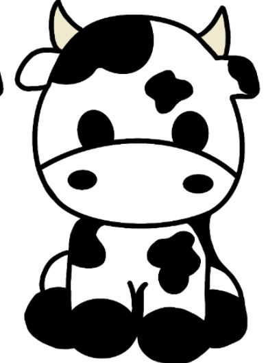 Cute Simple Cow Drawing, Cute Drawings Of Cows, Cow Print Drawing, Baby Cow Drawing, Cute Cow Drawings, Cow Drawing Cute, Cows Drawing, Cow Cartoon Drawing, Cute Cow Drawing