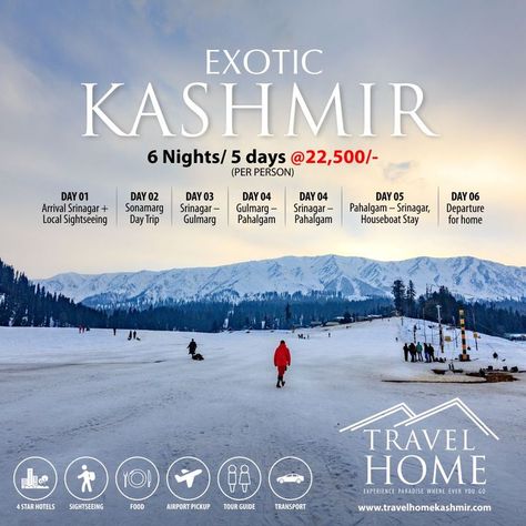 https://travelhomekashmir.com/ Kashmir Tour Packages, Kashmir Travel, Kashmir Tourism, Kashmir Trip, Travel India Beautiful Places, Travel Flyer, City Images, Kashmir Tour, Tour Design