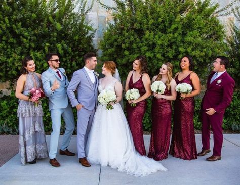 Mixed Gender Wedding Party Tips | weddingsonline Bridal Party In Suits, Wedding Party Mixed Gender, Mixed Gender Bridal Party Attire, Mixed Gender Bridesmaids, Multi Gender Bridal Party, Mixed Gender Grooms Party, Mixed Gender Wedding Party Attire, Mix Gender Bridal Party, Mixed Bridal Party Gender