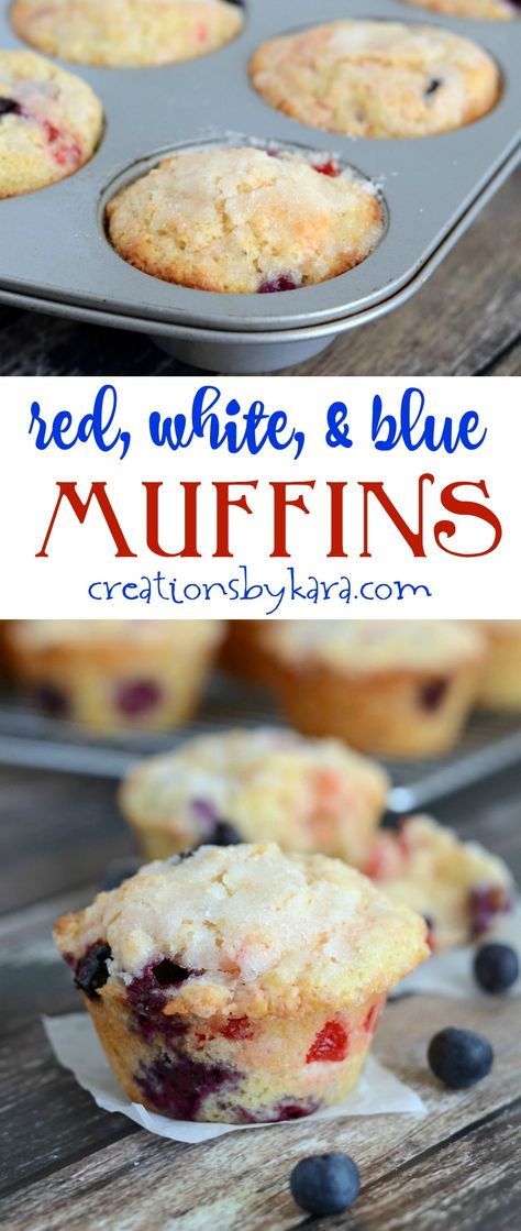 Blue Muffins, Cherry Muffins, Lemon Muffins, Fourth Of July Food, Blueberry Muffins, And July, Muffin Tin, Lemon Blueberry, Blue Berry Muffins