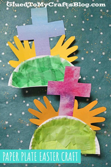 Good Friday Toddler Activities, Jesus Is Risen Craft, Christian Easter Crafts For Kids, Catholic Schools Week Activities, March Preschool, Good Friday Crafts, Easter Scene, Palm Sunday Crafts, Easter Sunday School