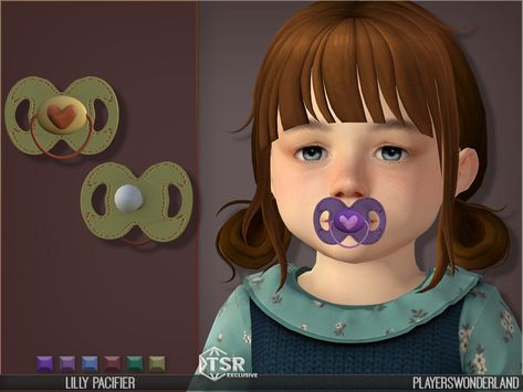 The Sims Resource - Lilly Pacifier Toddler Pacifier, Mods Ts4, Toddler Cc Sims 4, Baby Accesories, Cc Hats, Sims 4 Toddler, Sims Hair, Sims 4 Game, Kids Style