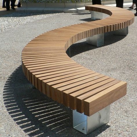 http://foter.com/explore/curved-benches-outdoor Curved Outdoor Benches, Modern Bench Outdoor, Curved Pergola, Outdoor Bench Seating, Parks Furniture, Curved Bench, Public Seating, Curved Wood, Bench Designs