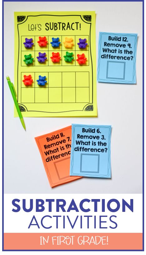 Ping Pong Ball Math Games, Subtraction Hands On Activities, 1st Grade Subtraction Games, First Grade Subtraction Activities, Subtraction Math Centers, Math Center Games First Grade, Teaching Subtraction First Grade, Hands On Subtraction Activities, Subtraction Activities Grade 1