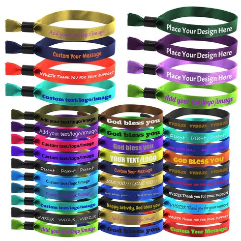 PRICES MAY VARY. HOW TO CUSTOMIZE YOUR WRISTBAND: Just click "Customize Now" , you can enter the text/name/logo/clipart in the customization information page, such as company logo & name, photo, campaign slogan, personalized pattern, etc. We will carry out reasonable layout design. DETAILS OF FABRIC WRISTBANDS: Wristband measures 0.59 inches wide by 13.77 inches long. Our wristbands are available in 20 colours. Our wristbands are comfortable and stretch resistant. We offer wristbands in sufficie Photo Campaign, Custom Wristbands, Campaign Slogans, Club Events, Logo Clipart, Yellow Accessories, School Supply Labels, Color Text, Logo Images