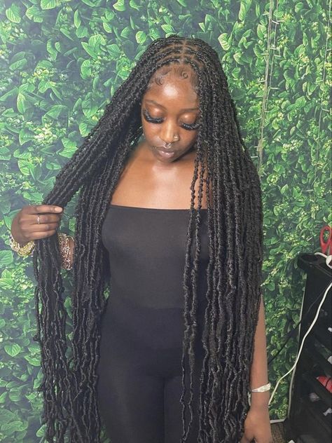 Soft Locs With Color In The Back, Dipped Soft Locs, Disstresed Locs, Ocean Locs, Peekaboo Soft Locs, Small Butterfly Locs, Small Soft Locs, Red Soft Locs, Ginger Soft Locs