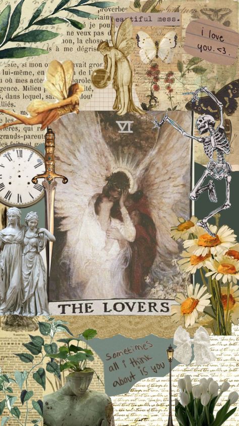 The Lovers 🫶🏻 #tarot #tarotcard #thelovers #aesthetic #witchcraft #vintage Tarot Card Wallpaper Aesthetic, Page Of Cups, The Lovers Tarot Card, The Lovers Tarot, Esoteric Art, Star Crossed Lovers, Mystical World, Tarot Card Meanings, Tarot Art