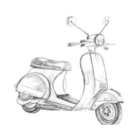 Scooter Drawing, Graphic Sketch, Bus Art, Motorcycle Drawing, Desen Realist, Concept Art Tutorial, Architecture Design Drawing, Object Drawing, Art Painting Gallery