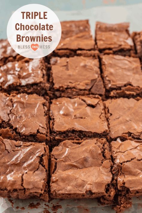 Triple Chocolate Brownies Triple Chocolate Brownies, Baking Powder Uses, Chocolate Squares, Homemade Brownies, Baking Soda Uses, Best Brownies, America's Test Kitchen, Unsweetened Chocolate, Americas Test Kitchen