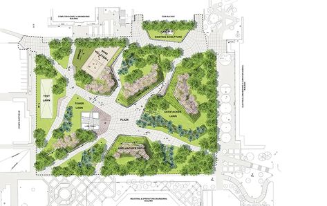 NORTHERN STAR | Landscape Architecture Magazine Star Landscape, Campus Landscape Design, Landscape Architecture Magazine, Masterplan Architecture, Landscape Architecture Plan, Plaza Design, Architecture Foundation, North Campus, Northern Star