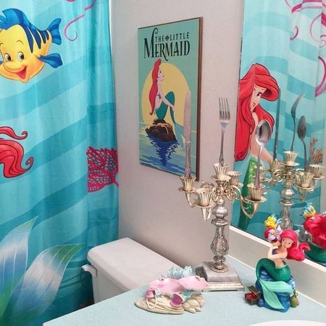 popular mermaid bathroom decor ideas10 uncategorized #popular #mermaid #bathroom #decor #ideas10 Diy Mermaid Decor, Little Mermaid Bathroom, Princess Bathroom, Girl Bathroom Decor, Disney Bathroom, Casa Disney, Mermaid Bathroom Decor, Deco Disney, Mermaid Bedroom