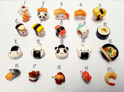 Sushi Earrings, Polymer Clay Kunst, Food Japan, Earrings Food, Rings And Bracelets, Polymer Clay Kawaii, Clay Keychain, Japan Kawaii, Cream Earrings