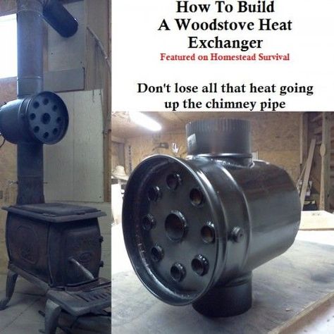 How to Build a Wood Stove heat Exchanger project Diy Wood Burning Stove, Diy Wood Burning, Wood Heat, Rocket Stove, Rocket Stoves, Homestead Survival, Air Brush, Heat Exchanger, Wood Burner