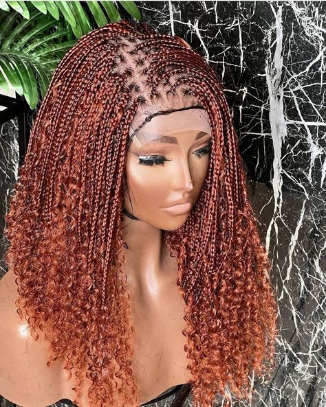 Burgundy box braids