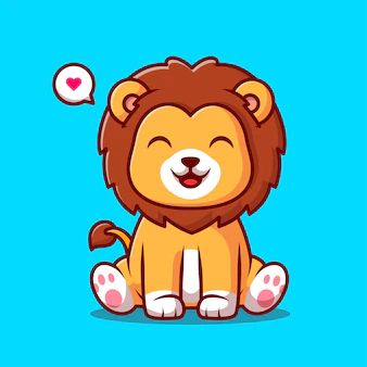 Catalyststuff | Freepik Lions Drawings, Cartoon Lion Drawing, Cute Lion Drawing, Lion Cartoon Drawing, Lion Drawing Simple, Lion Sitting, Lion Cartoon, Nature Icon, Slytherin Gryffindor