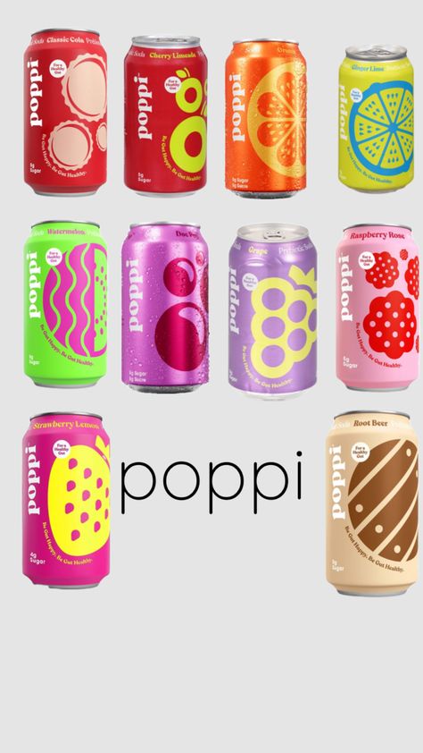 i love poppy Poppi Soda, Pink Mini Fridge, Fun Drink Recipe, Healthy Soda, Drink Fridge, Soda Recipe, Strawberry Lemon, Yummy Comfort Food, Mini Fridge