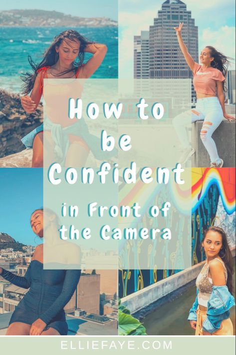 Tips for being confident in front of the camera. How To Be More Photogenic, Camera Confidence, Be More Photogenic, How To Look Good In Pictures, How To Become Confident, Being Confident, Video Tips, Small Business Advice, Camera Shy