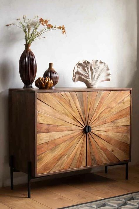 Solid Oak Sideboard, Unique Sideboard, Wall Display Cabinet, Sideboard Modern, Accent Cabinets, Modern Cupboard, Wooden Cupboard, Furniture Flips, Dining Room Style