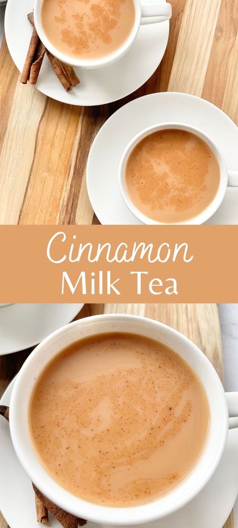 Cinnamon Milk Tea, Warm Drinks Recipes, Hot Tea Recipes, Cinnamon Drink, Tea Latte Recipe, Milk Tea Recipes, Hot Drinks Recipes, Tea Drink Recipes, Cinnamon Milk