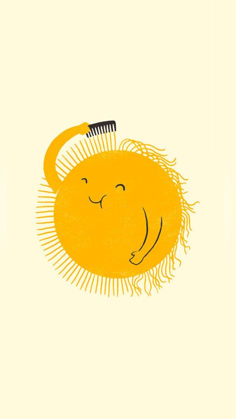 This little dude breaking out his *sun*day bests: | 28 Free Phone Backgrounds That'll Totally Brighten Your Day Happy Happy Happy, Gif Lucu, Free Phone Wallpaper, Yellow Sun, Humor Grafico, Bad Hair Day, Mellow Yellow, Kraken, Bad Hair