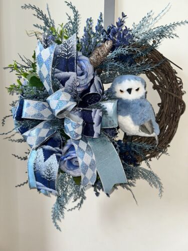 ad eBay - Find many great new & used options and get the best deals for Blue Owl Grapevine Door Wreath, Fall Door Wreath, Home Decor, Blue Decor at the best online prices at eBay! Free shipping for many products! Fall Door Wreath, Valley Cottage, Owl Wreaths, Home Decor Blue, Blue Owl, Door Wreaths Fall, Wreath Home Decor, Fall Door, Wreath Fall