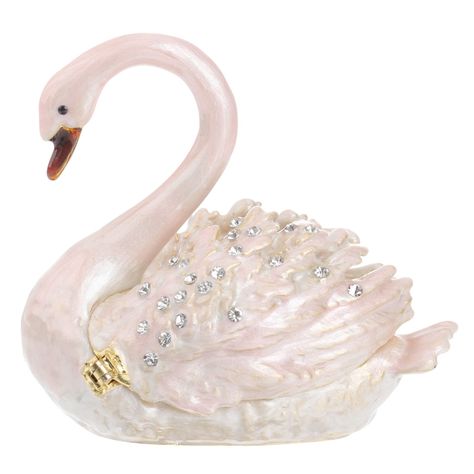 PRICES MAY VARY. Hinged swan trinket box is made of tin alloy material, and long-lasting. Multifunctional swan trinket box, can be as a jewelry organizer or home table decoration. Beautiful swan appearance with clear texture and smooth edges for a comfortable feel. Diamond design and hand-painted craftsmanship, give a comfortable and generous visual impression. Hand painted swan jewelry box is perfect as a gift for your friends. Features  -Size: about 8.00X7.50X4.00cm/3.14X2.95X1.57inch. -Materi Swan Jewelry, Swan Figurine, Jewellery Holder, Earring Storage, Necklace Holder, Box Hand, Wedding Gift Favors, Hand Jewelry, Looks Chic