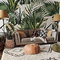 Palm Springs Home Decor, Living Room Accent Wall, Jungle Wall Mural, Tropical Living Room, Affordable Wall Decor, Palm Springs Home, Wallpaper For Bedroom, Jungle Decor, Room Accent Wall